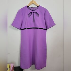 Womens Gucci wool silk sheath dress with cut out detail purple NWT size 48